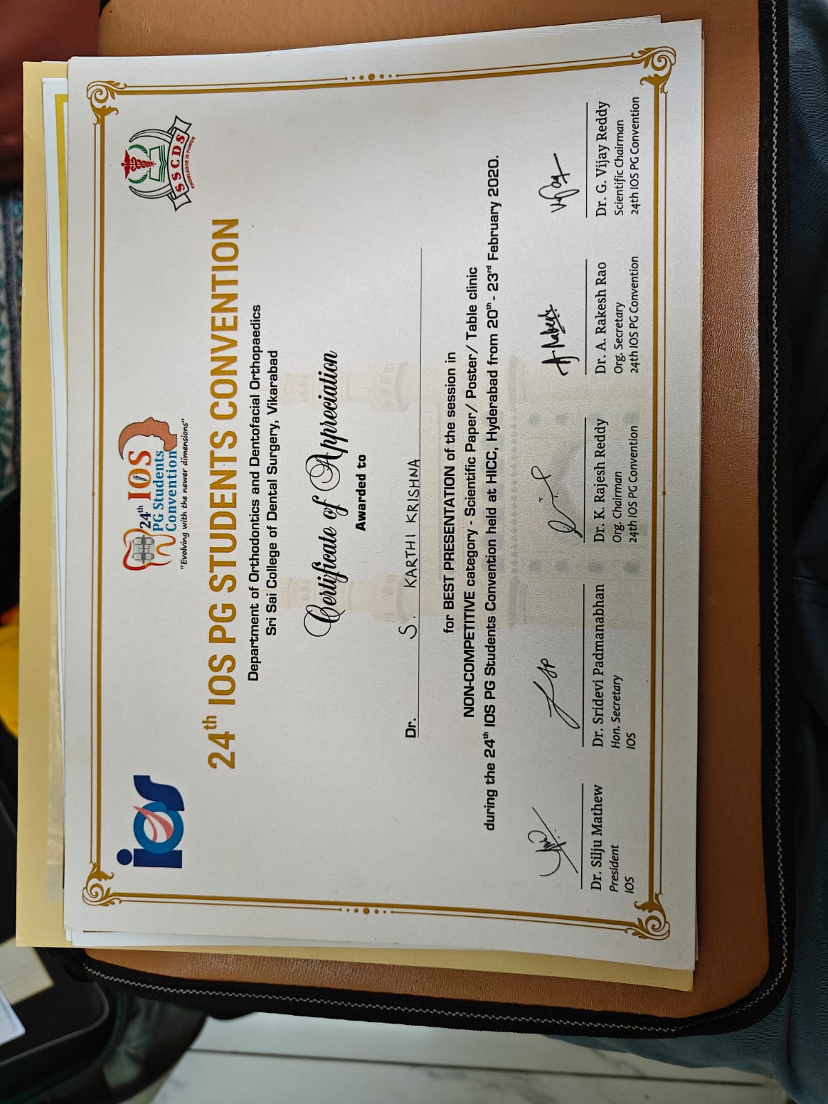 IOS 24th PG Convention — Appreciation Award