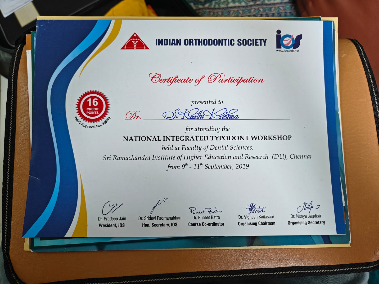 IOS National Integrated Typodont Workshop — Chennai