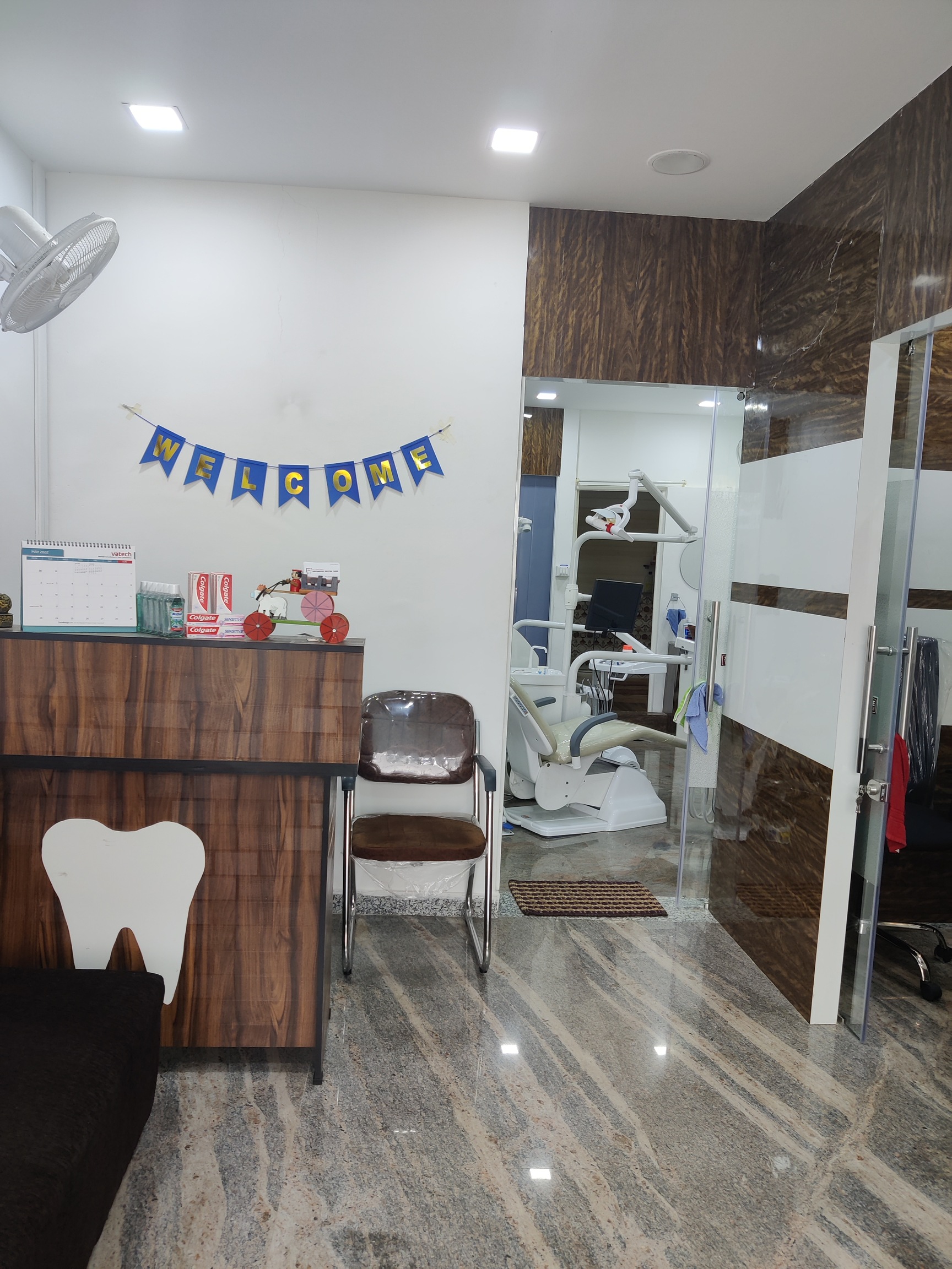 Reception desk and treatment room