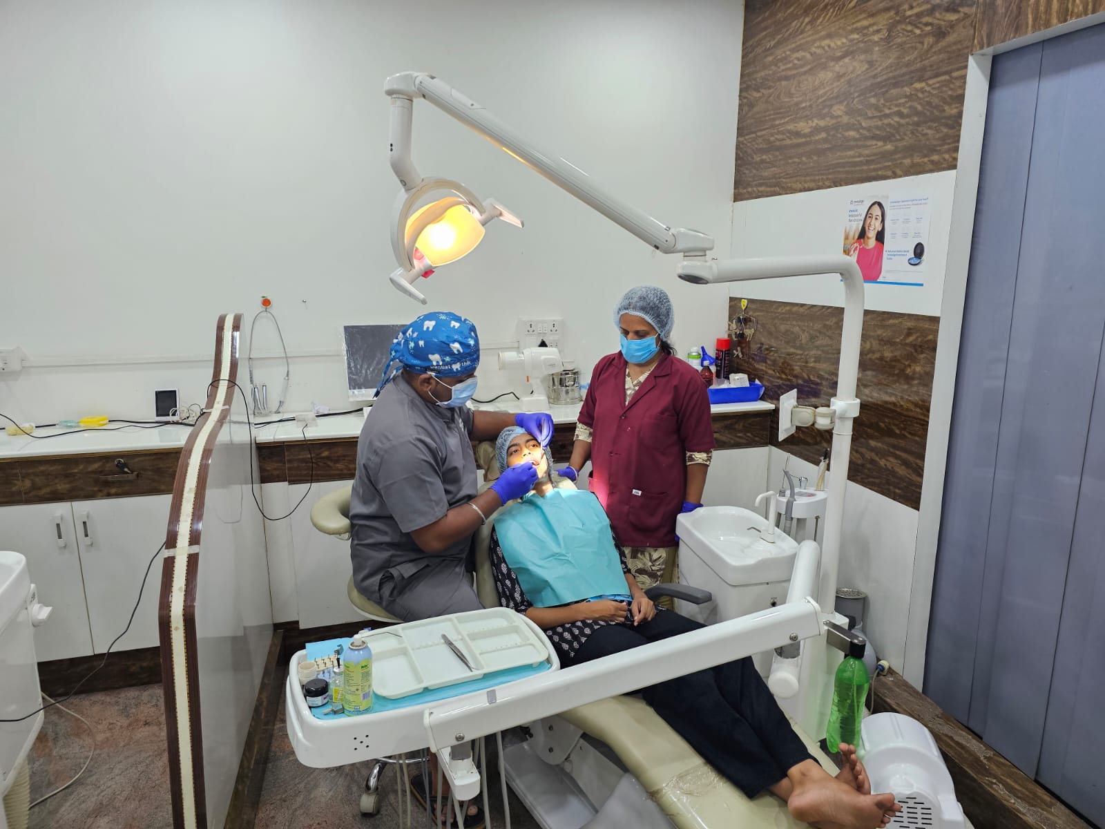 Dental procedure in progress