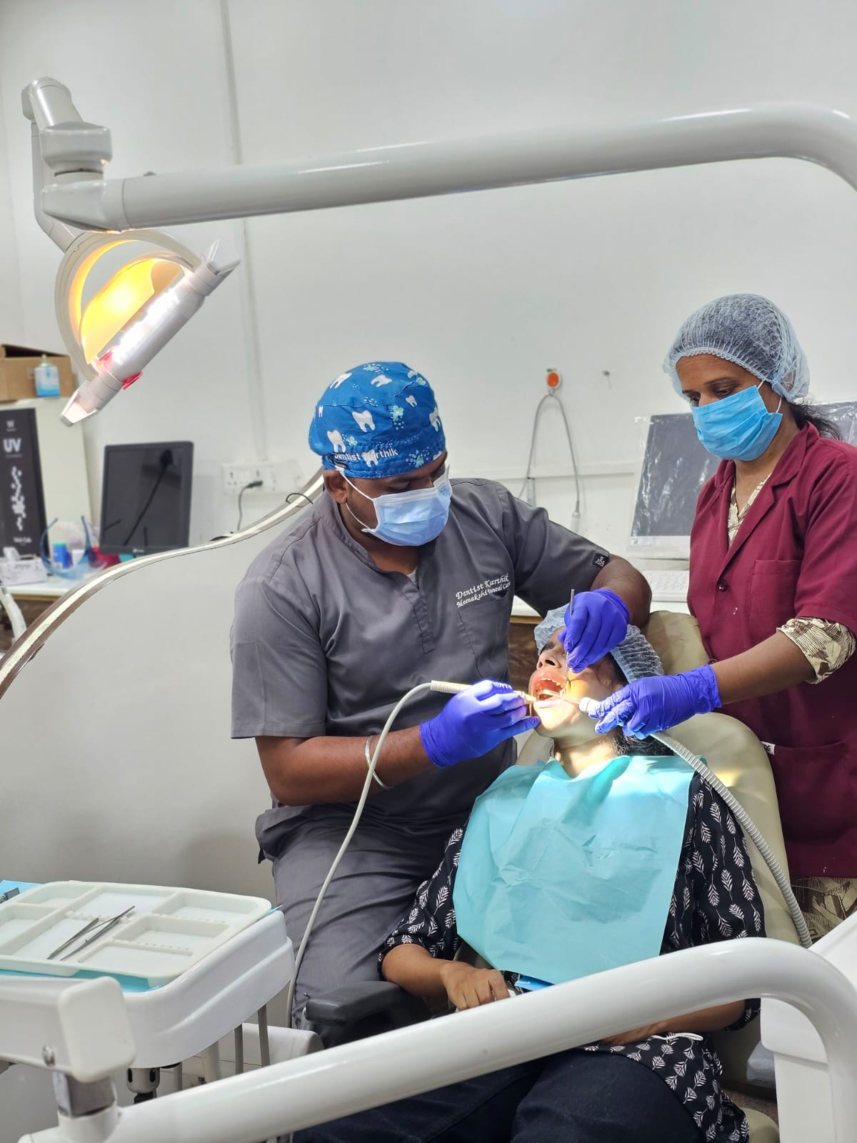 Dr. Karthi close-up during treatment